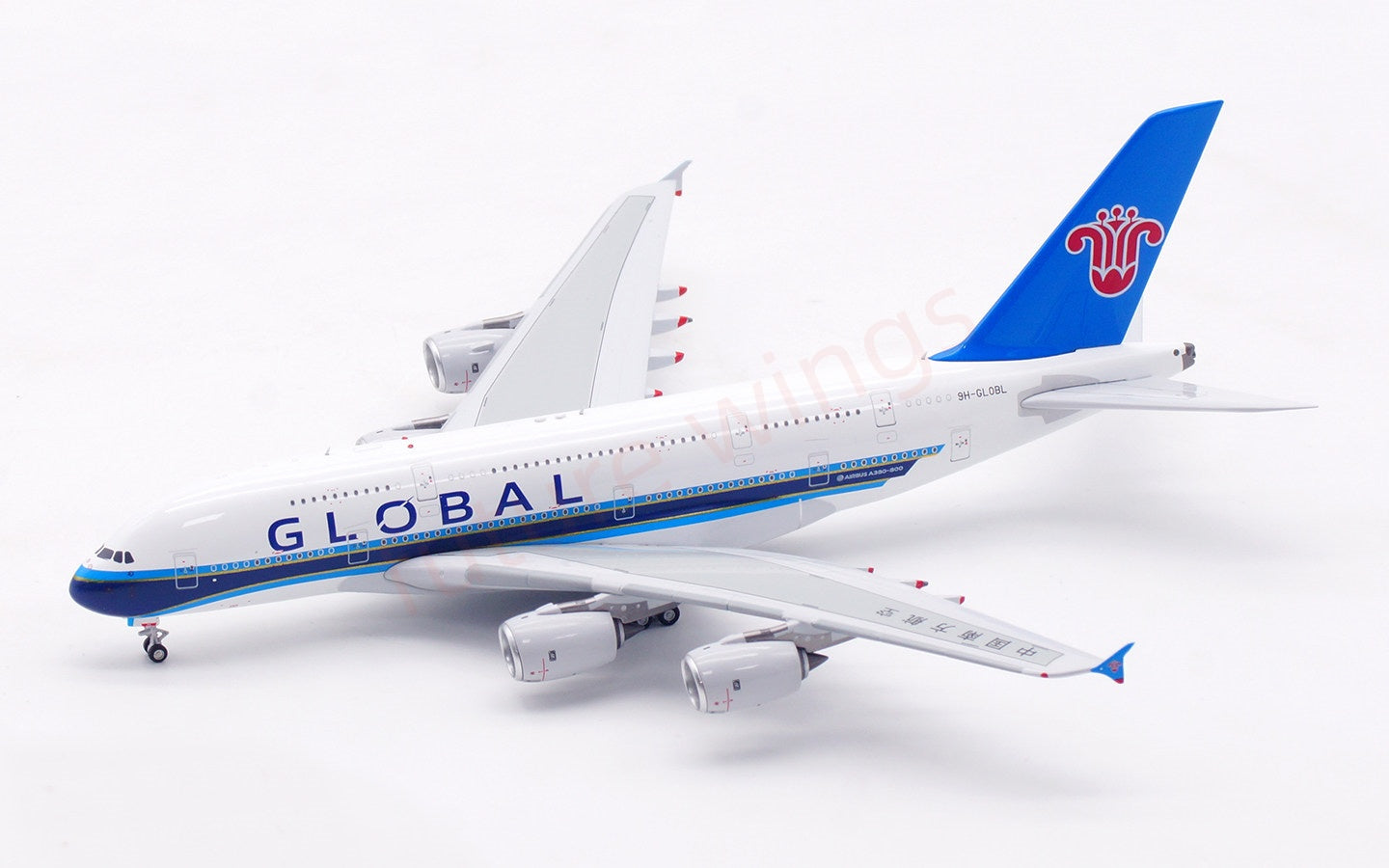 1:400 Aviation400 Global Airlines A380 9H-GLOBL Aircraft Model Free Tractor+Stand