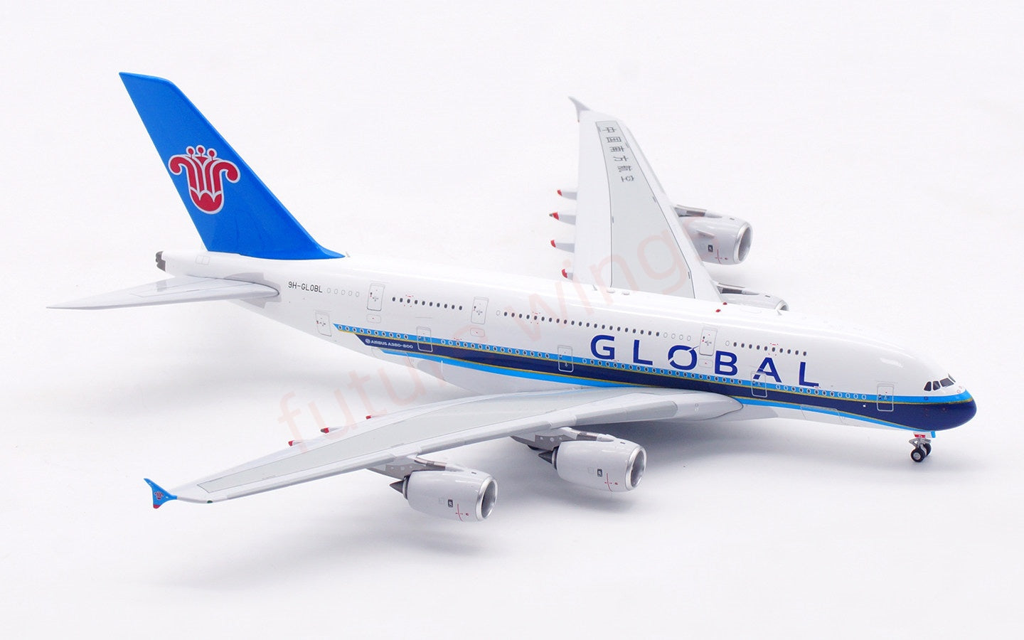 1:400 Aviation400 Global Airlines A380 9H-GLOBL Aircraft Model Free Tractor+Stand