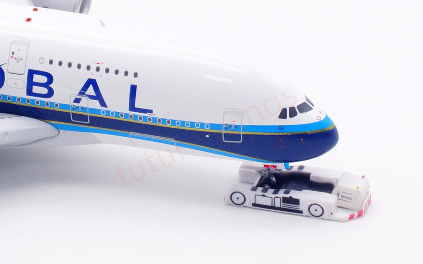 1:400 Aviation400 Global Airlines A380 9H-GLOBL Aircraft Model Free Tractor+Stand