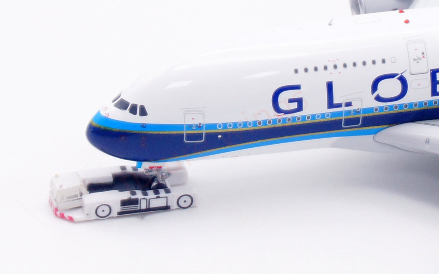 1:400 Aviation400 Global Airlines A380 9H-GLOBL Aircraft Model Free Tractor+Stand