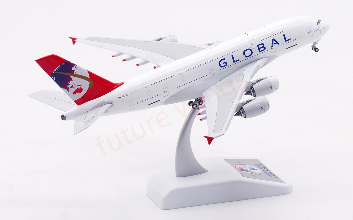 1:400 Aviation400 Global Airlines A380 9H-GLOBL Aircraft Model Free Tractor+Stand