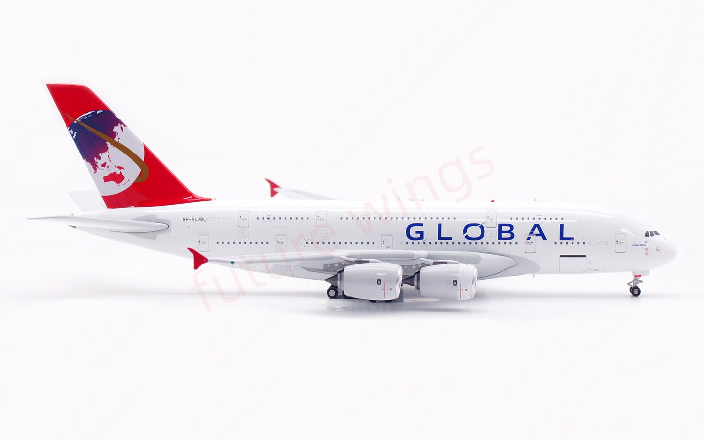 1:400 Aviation400 Global Airlines A380 9H-GLOBL Aircraft Model Free Tractor+Stand