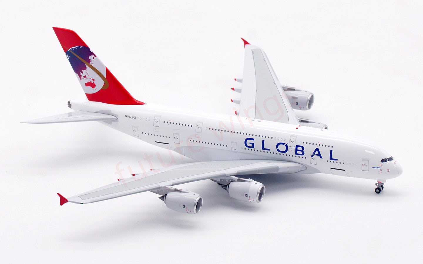 1:400 Aviation400 Global Airlines A380 9H-GLOBL Aircraft Model Free Tractor+Stand