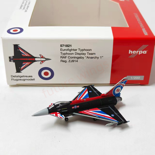 1:400 Herpa Wings 538008 Eurofighter Typhoon RAF ZJ914 Diecast Aircraft Model