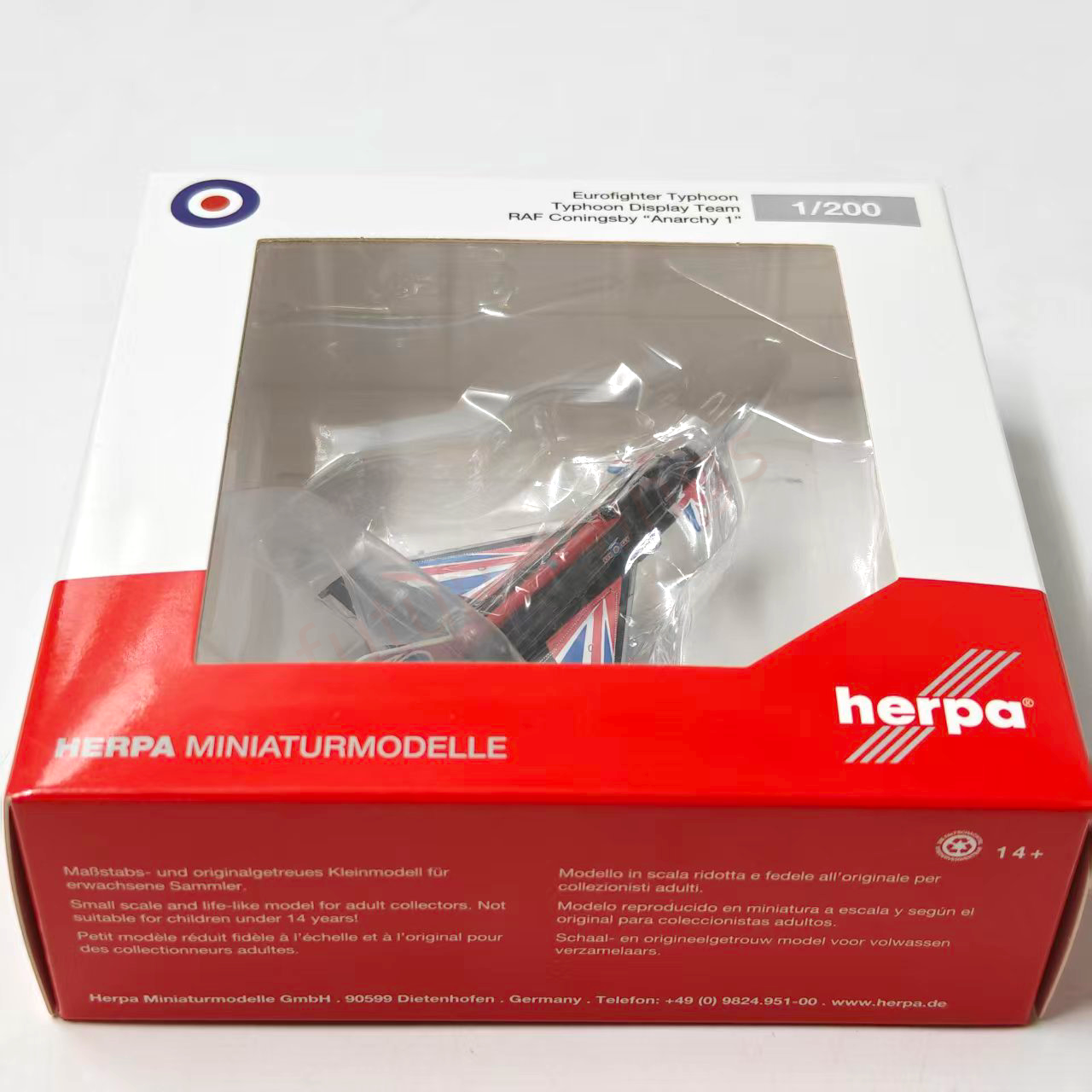 1:400 Herpa Wings 538008 Eurofighter Typhoon RAF ZJ914 Diecast Aircraft Model