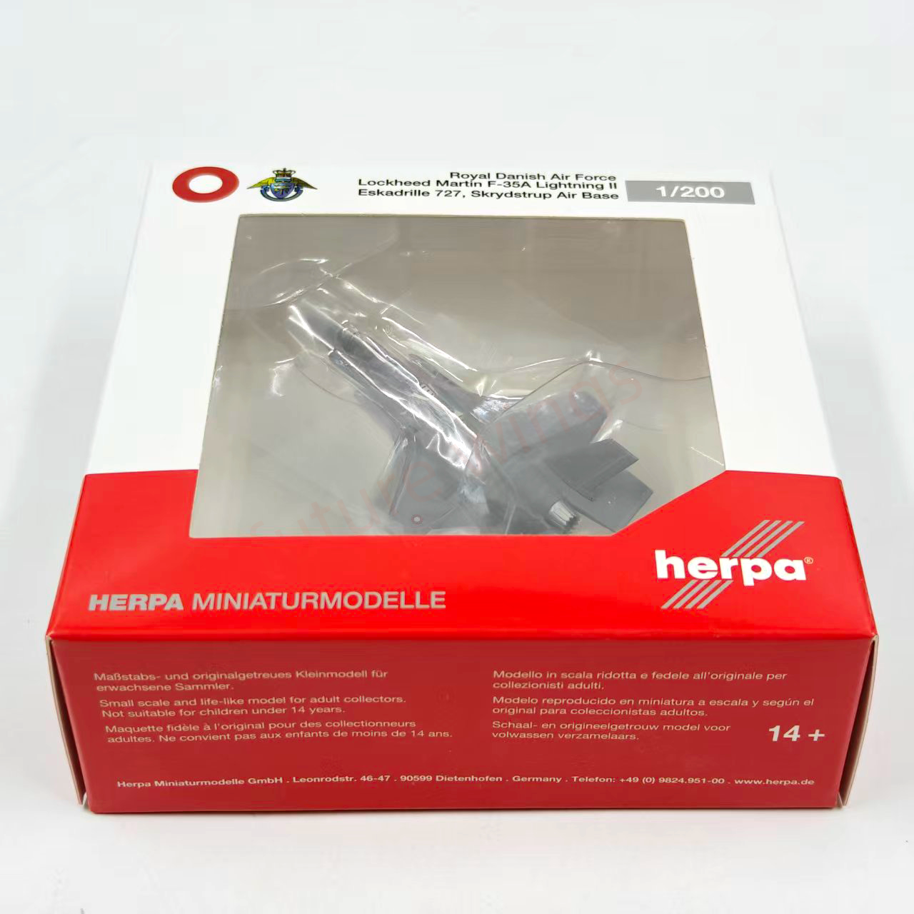 1:400 Herpa Wings 573603 Royal Danish Air Force F-35A Lightning II L-007 Diecast Airplane Model