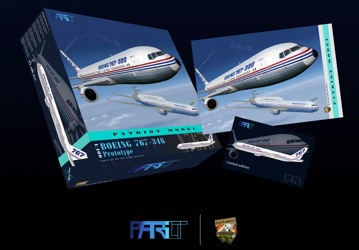 1:400 Patriot Boeing House Color B767-300 N767S Aircraft Model+Free Tractor