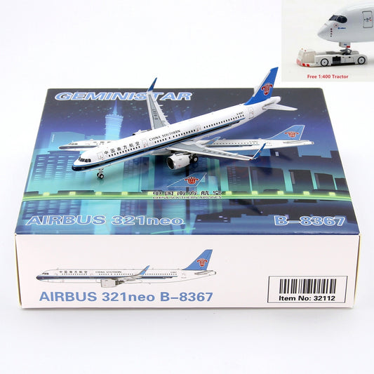 1:400 Geministar China Southern Airlines A321neo B-8367 Aircraft Model+Free Tractor