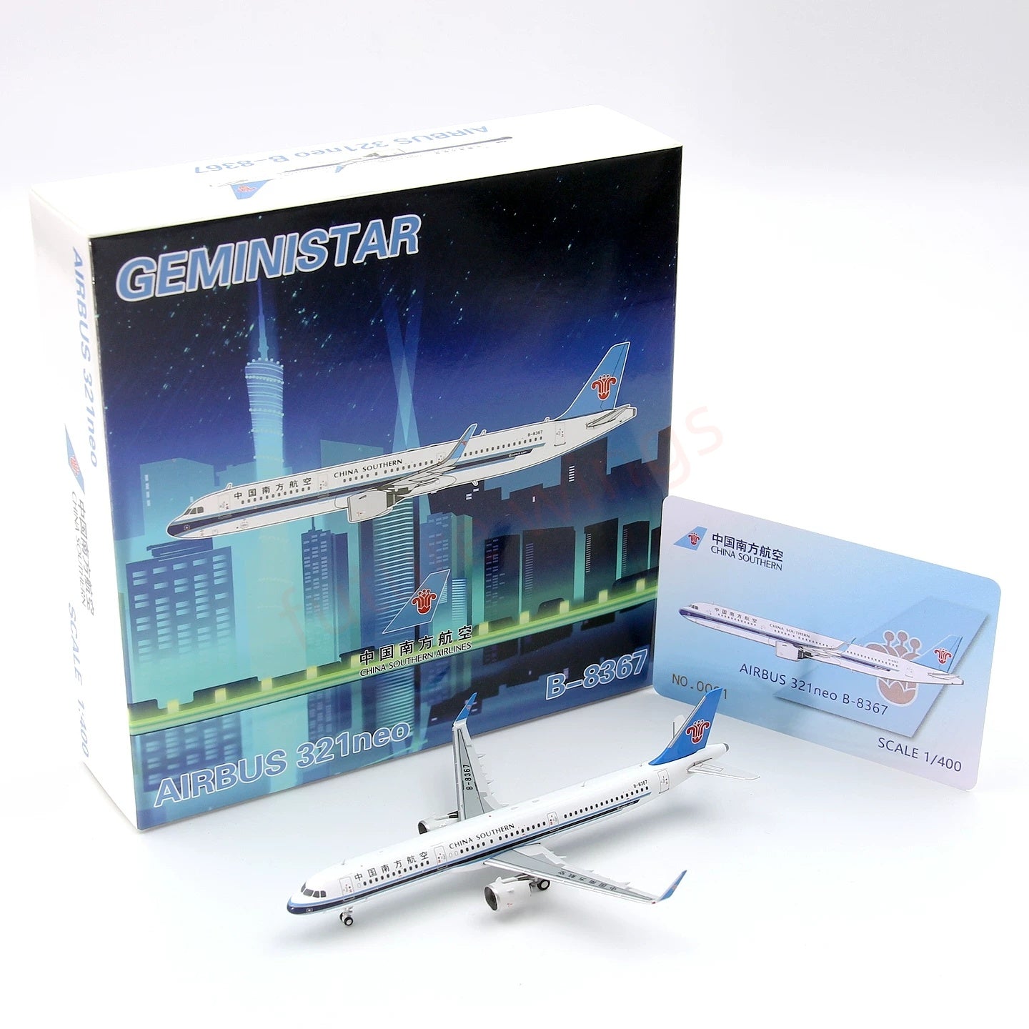 1:400 Geministar China Southern Airlines A321neo  B-2280 Aircraft Model+Free Tractor