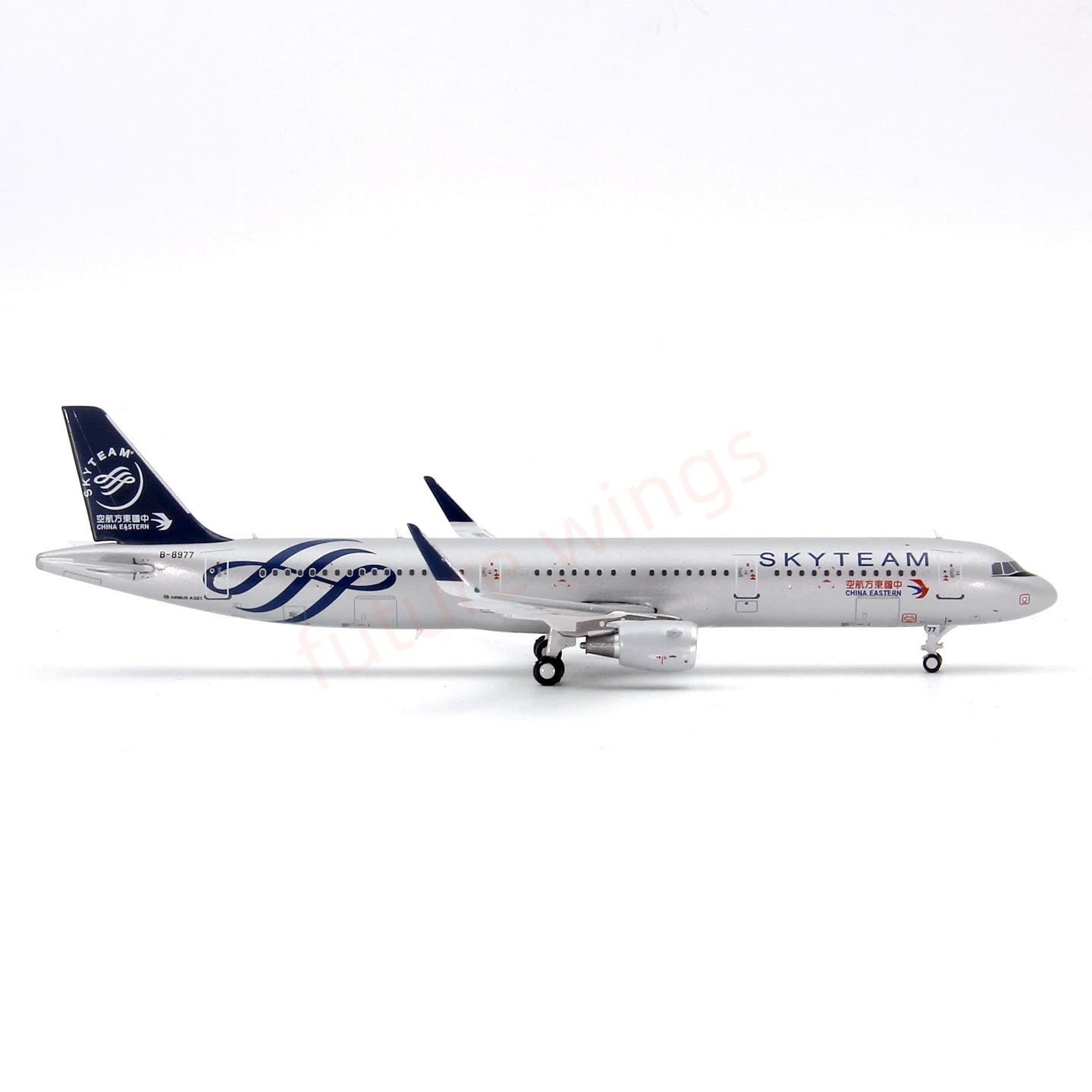 1:400 Geministar China Eastern Airlines A321 B-8977 “SKYTEAM”Aircraft Model+Free Tractor