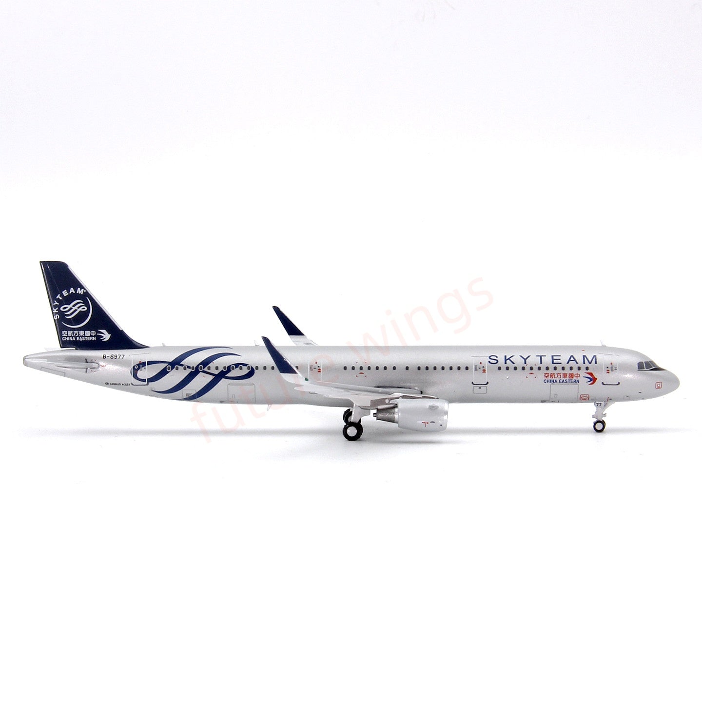 1:400 Geministar China Eastern Airlines A321 B-8977 “SKYTEAM”Aircraft Model+Free Tractor