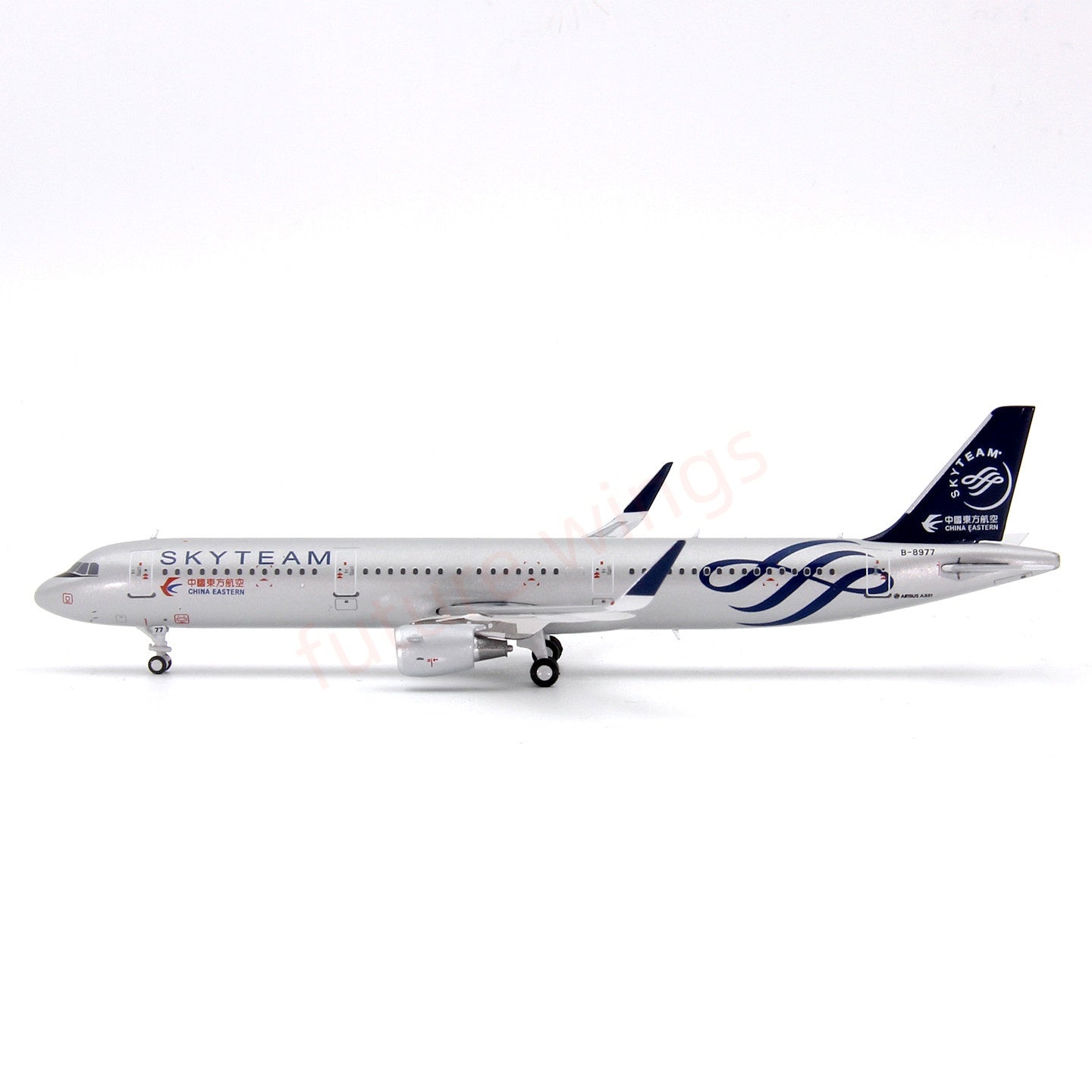 1:400 Geministar China Eastern Airlines A321 B-8977 “SKYTEAM”Aircraft Model+Free Tractor