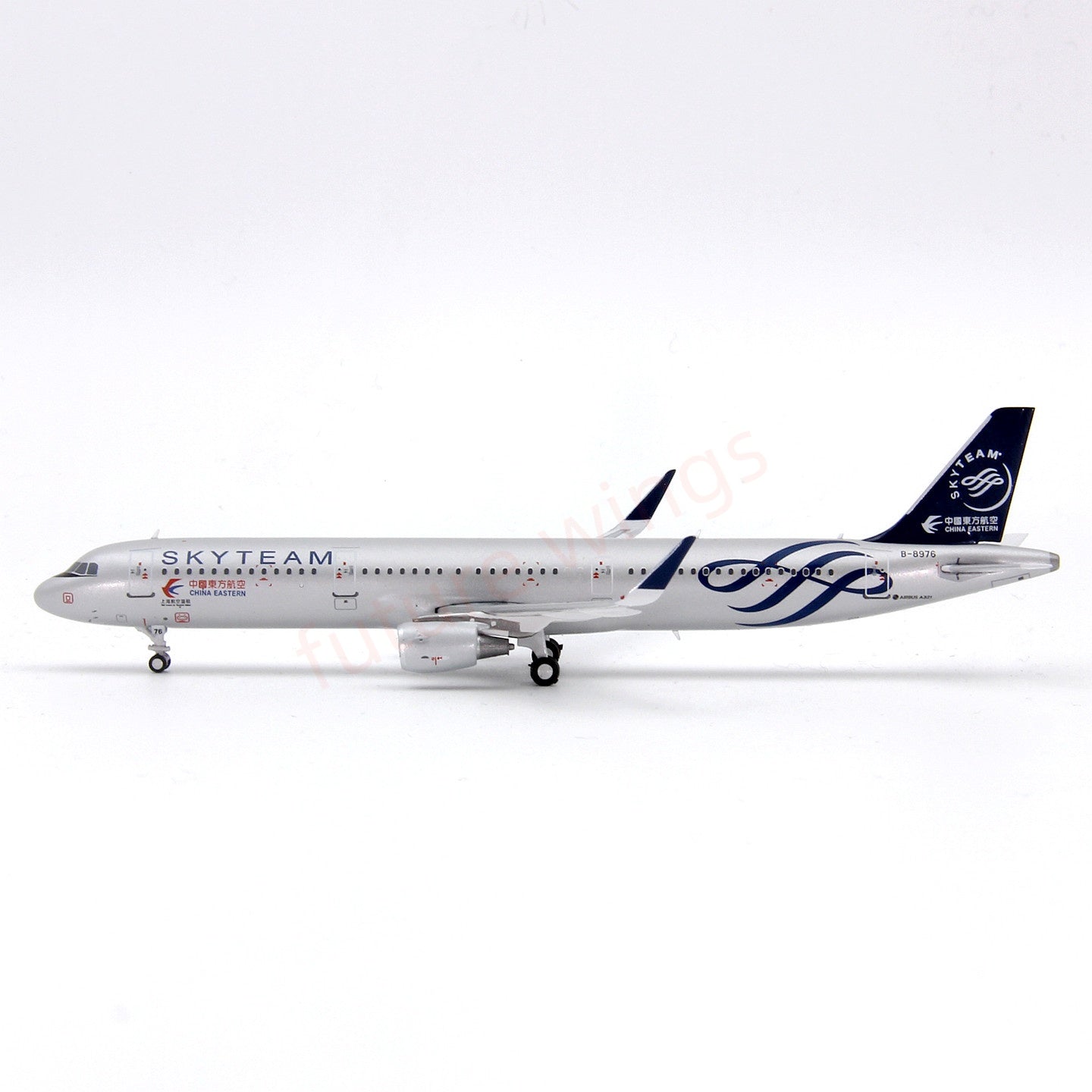 1:400 Geministar China Eastern Airlines A321 B-8976 “SKYTEAM”Aircraft Model+Free Tractor