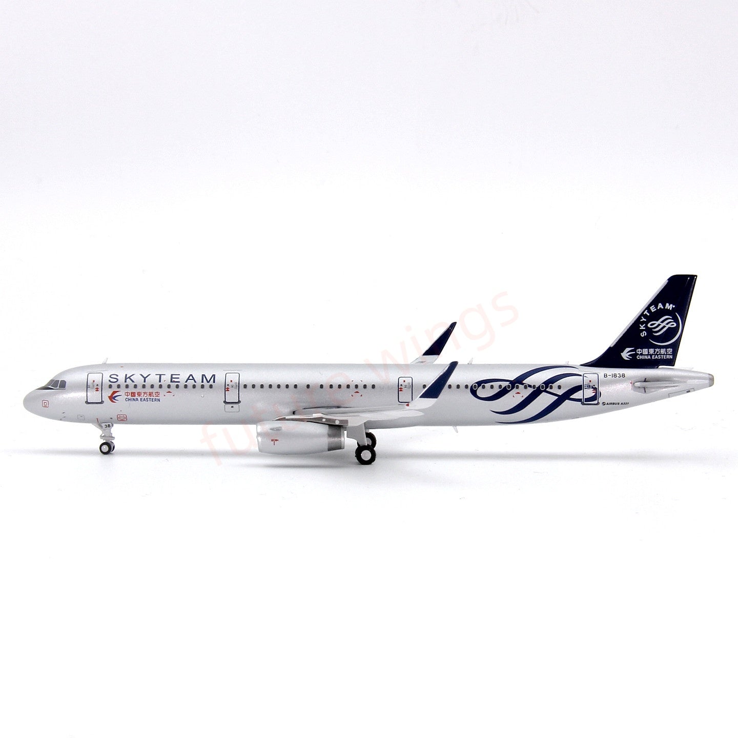 1:400 Geministar China Eastern Airlines A321 B-1838 “SKYTEAM”Aircraft Model+Free Tractor