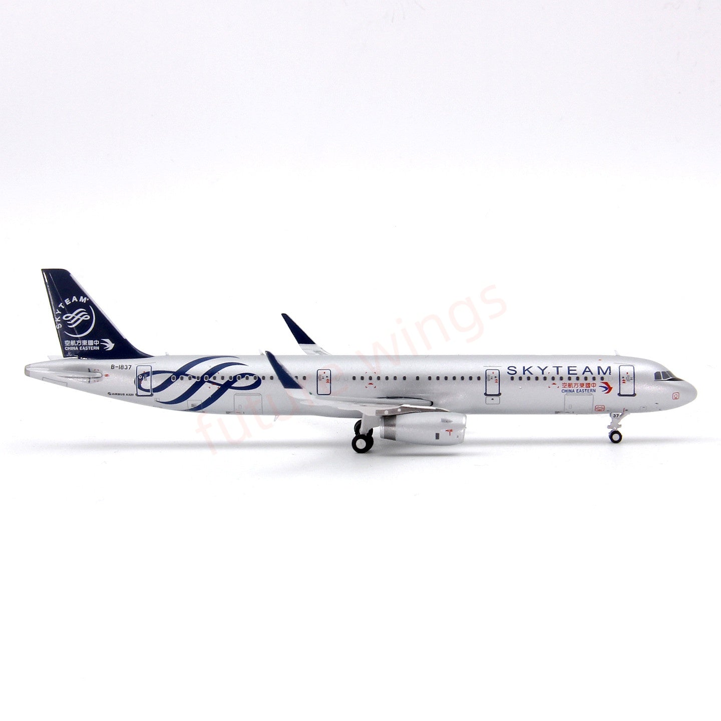 1:400 Geministar China Eastern Airlines A321 B-1837 “SKYTEAM”Aircraft Model+Free Tractor