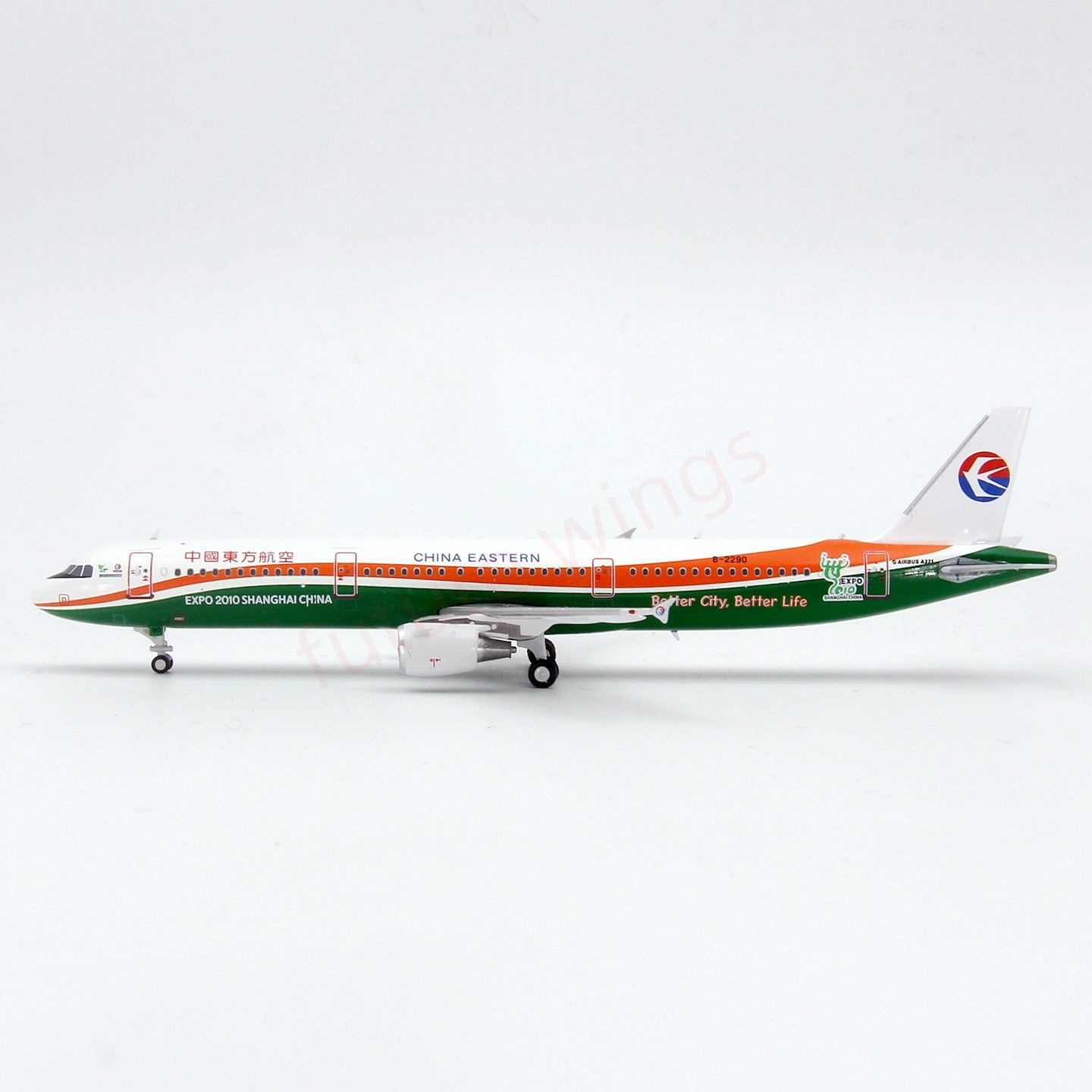 1:400 Geministar China Eastern Airlines A321 B-2290 Aircraft Model+Free Tractor