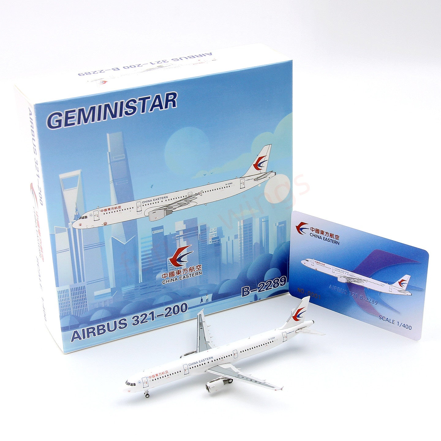 1:400 Geministar China Eastern Airlines A321 B-2289 Aircraft Model+Free Tractor