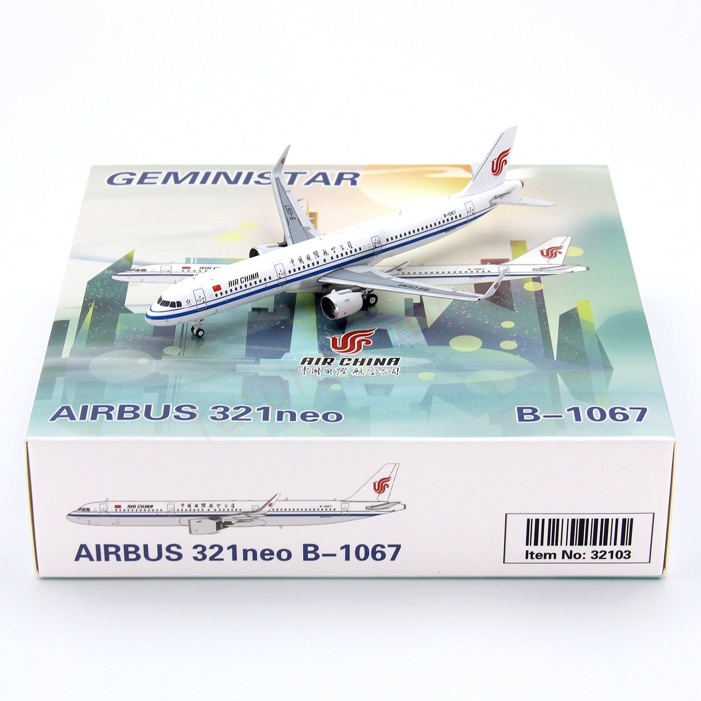 1:400 Geministar Air China A321 B-1067 Aircraft Model+Free Tractor