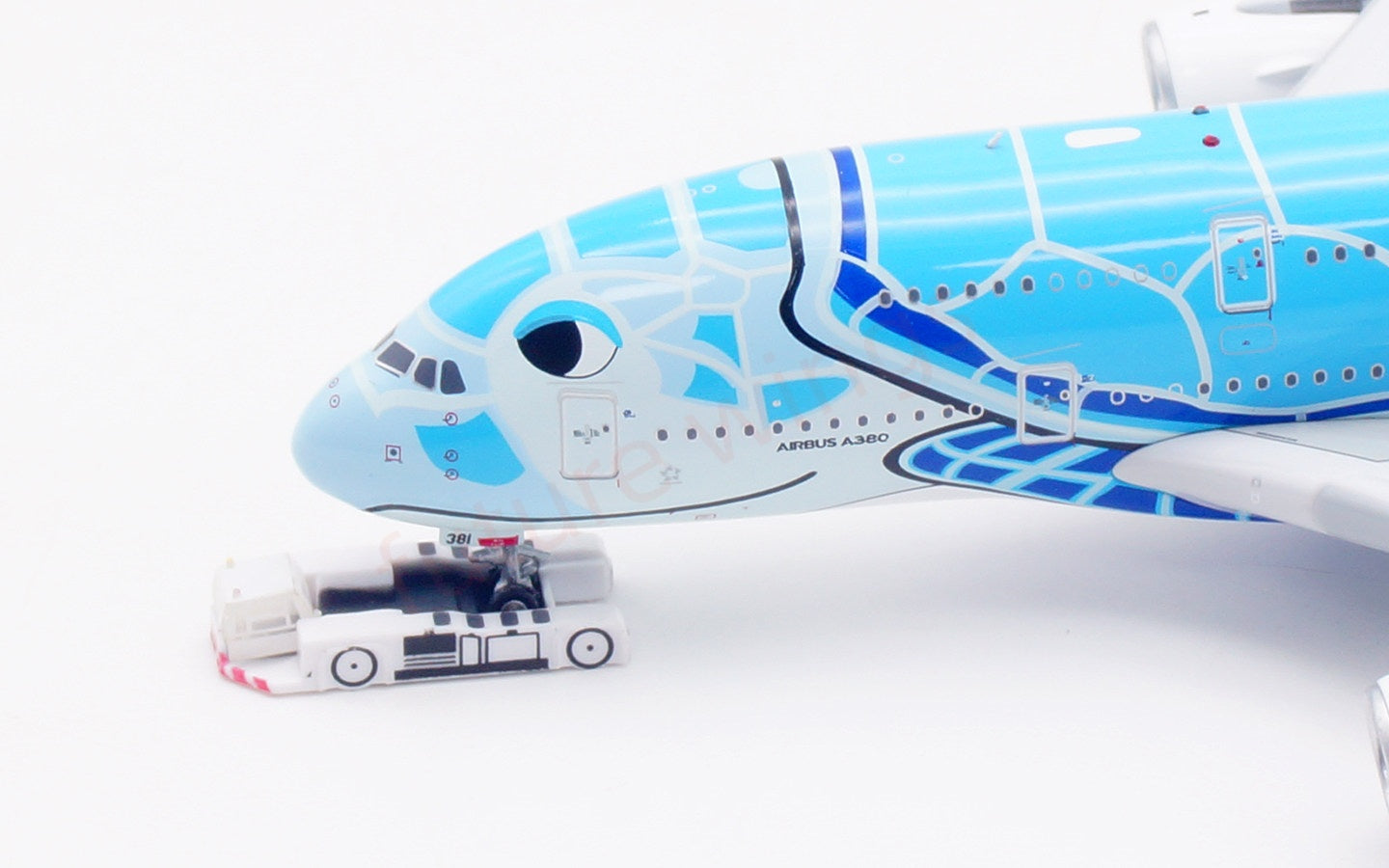 1:400 Aviation400 ANA A380 JA381A "Blue" Aircraft Model Free Tractor+Stand