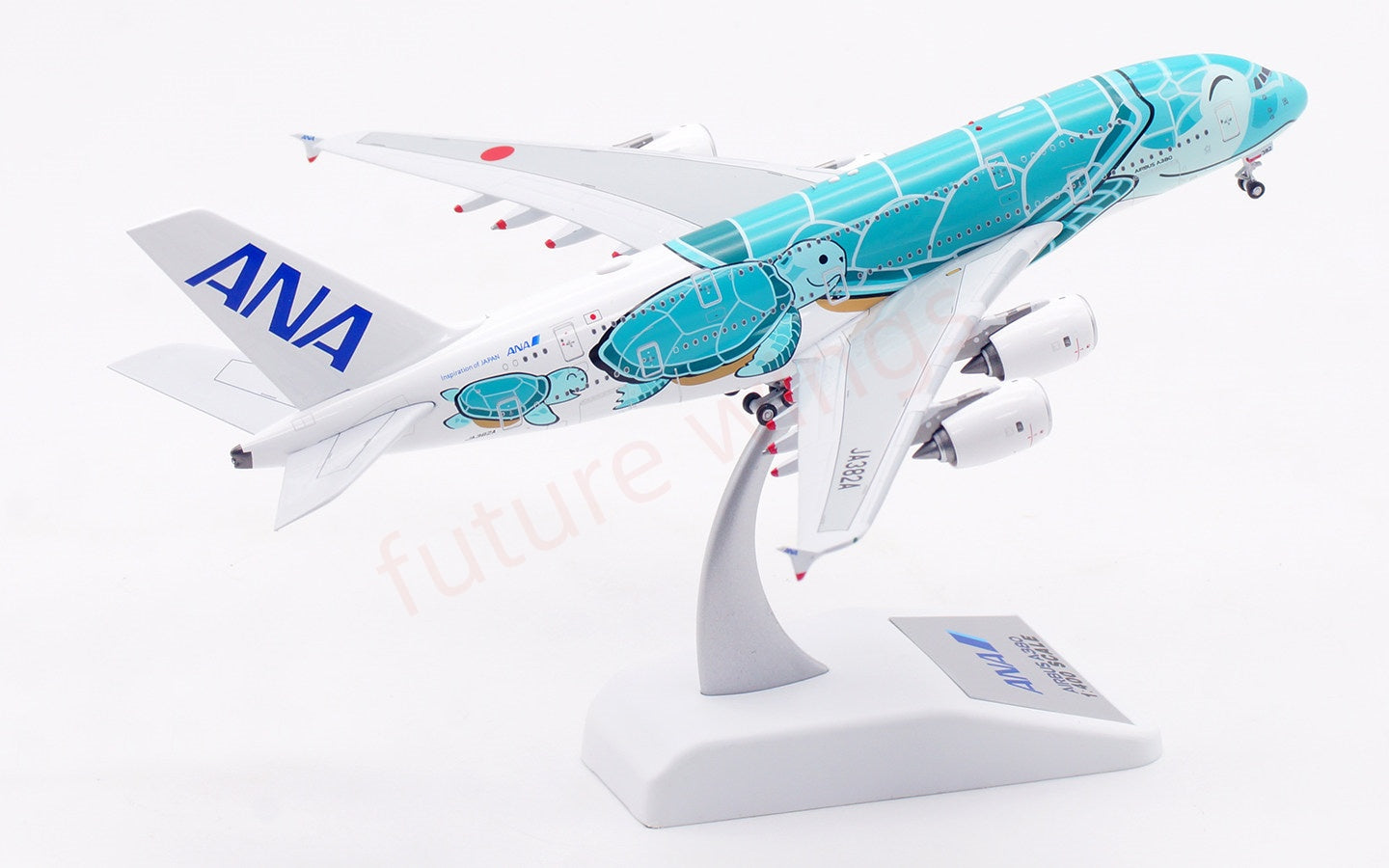1:400 Aviation400 ANA A380 JA382A "Green" Aircraft Model Free Tractor+Stand
