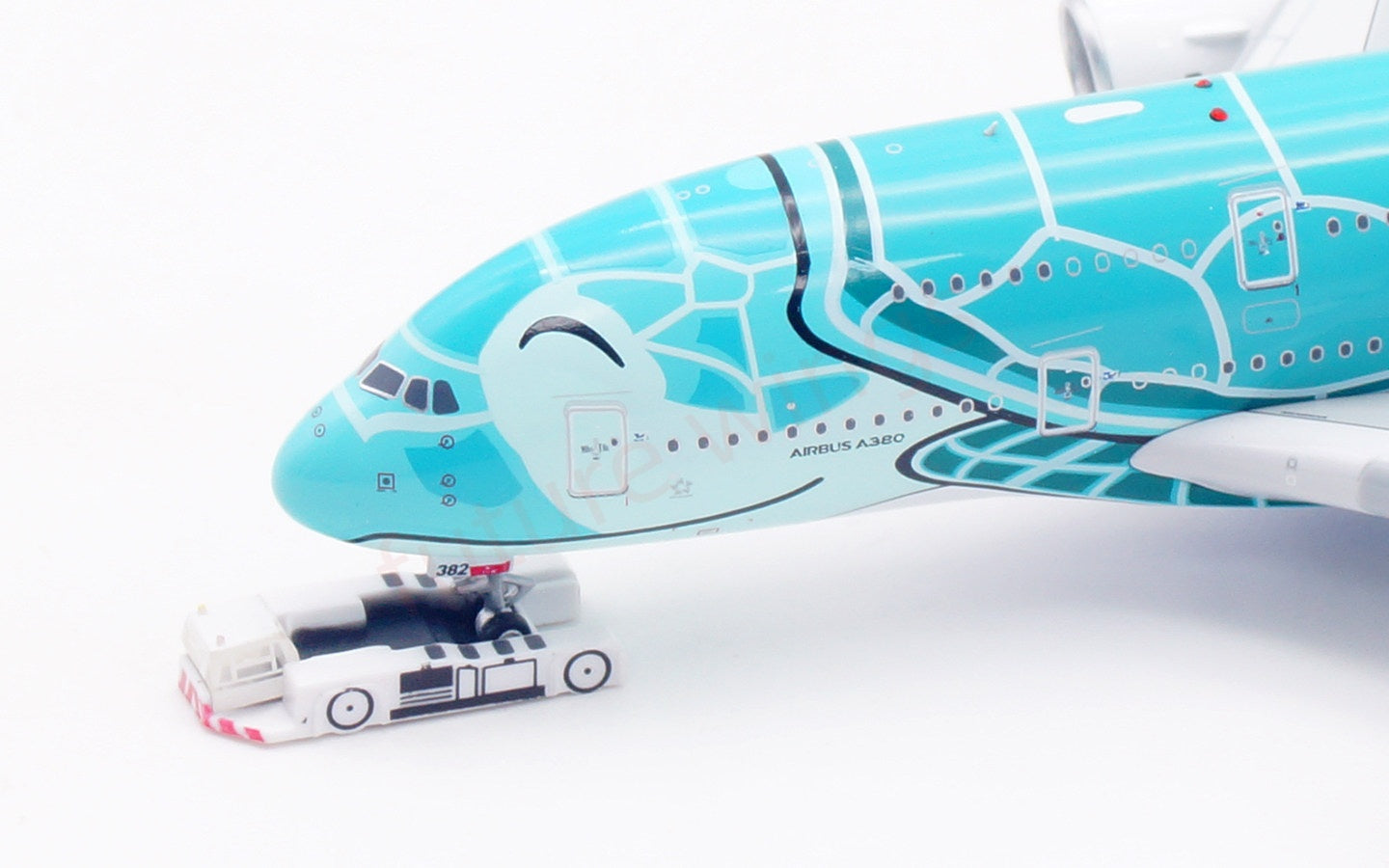 1:400 Aviation400 ANA A380 JA382A "Green" Aircraft Model Free Tractor+Stand