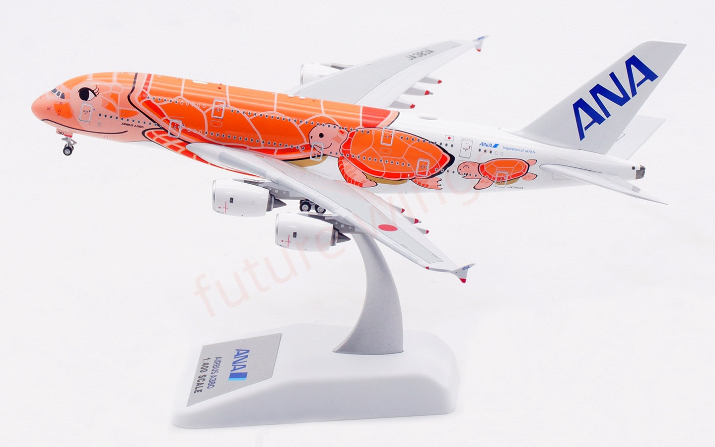 1:400 Aviation400 ANA A380 JA383A "Orange" Aircraft Model Free Tractor+Stand