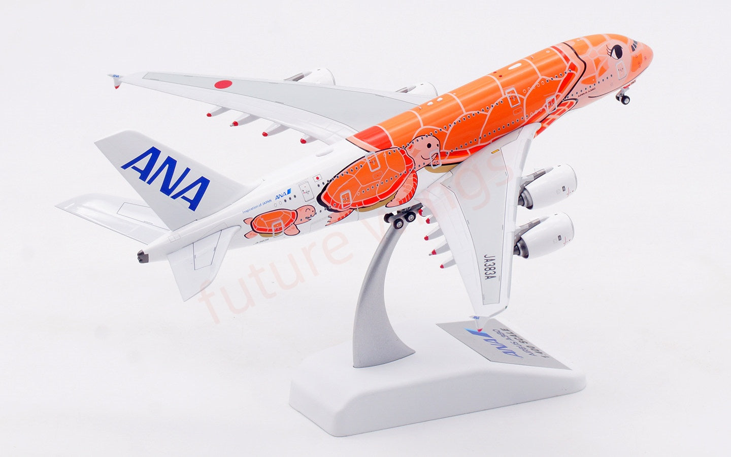 1:400 Aviation400 ANA A380 JA383A "Orange" Aircraft Model Free Tractor+Stand