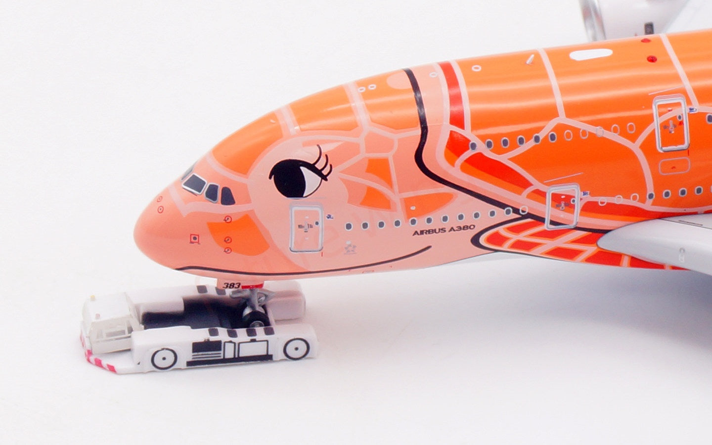 1:400 Aviation400 ANA A380 JA383A "Orange" Aircraft Model Free Tractor+Stand