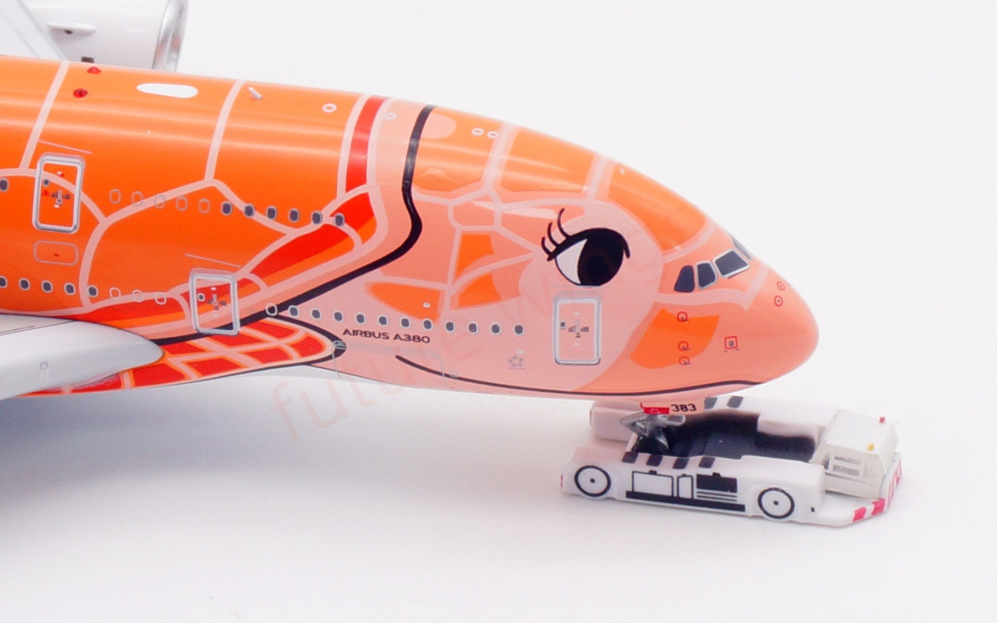 1:400 Aviation400 ANA A380 JA383A "Orange" Aircraft Model Free Tractor+Stand