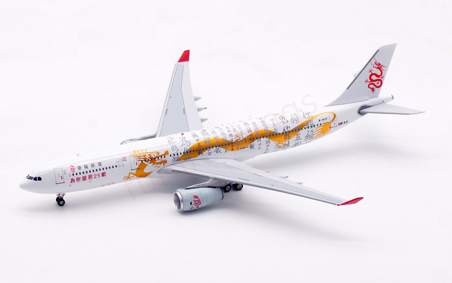 1:400 Aviation400 Dragon Air 330-300 B-HYF "25Years" Aircraft Model Free Tractor+Stand