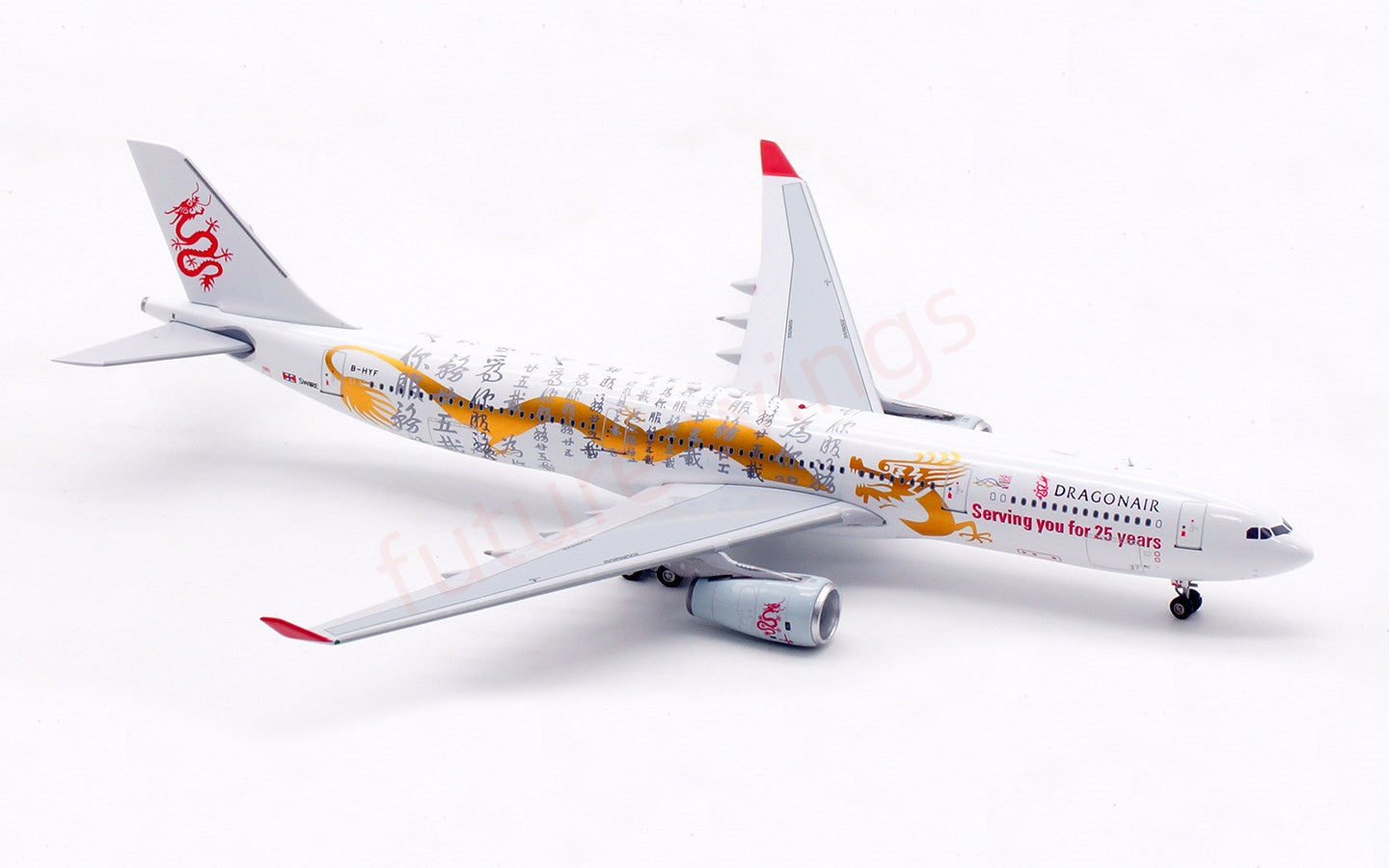1:400 Aviation400 Dragon Air 330-300 B-HYF "25Years" Aircraft Model Free Tractor+Stand