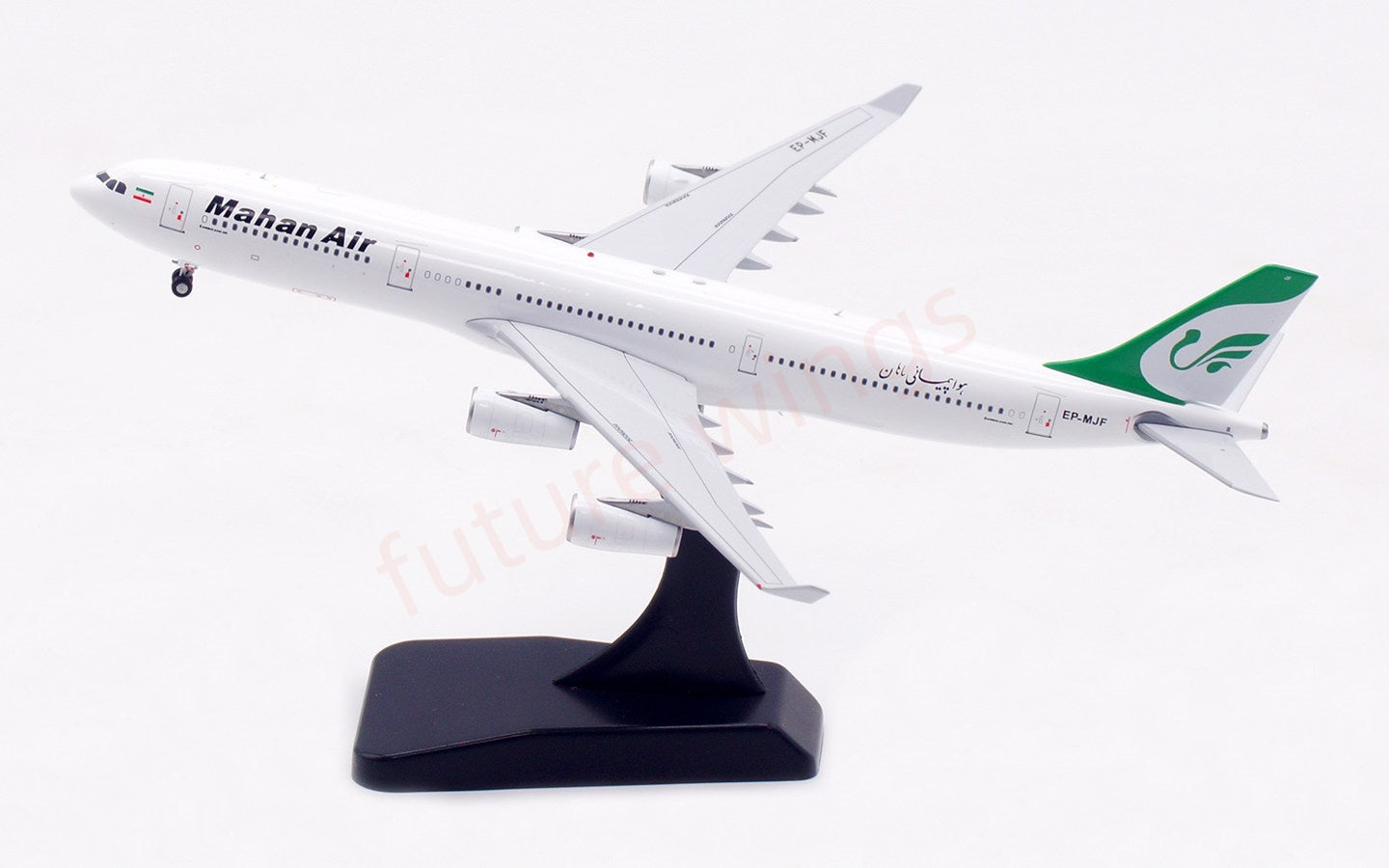 1:400 Aviation400 Mahan Air A340-300 EP-MJF Free Tractor+Stand