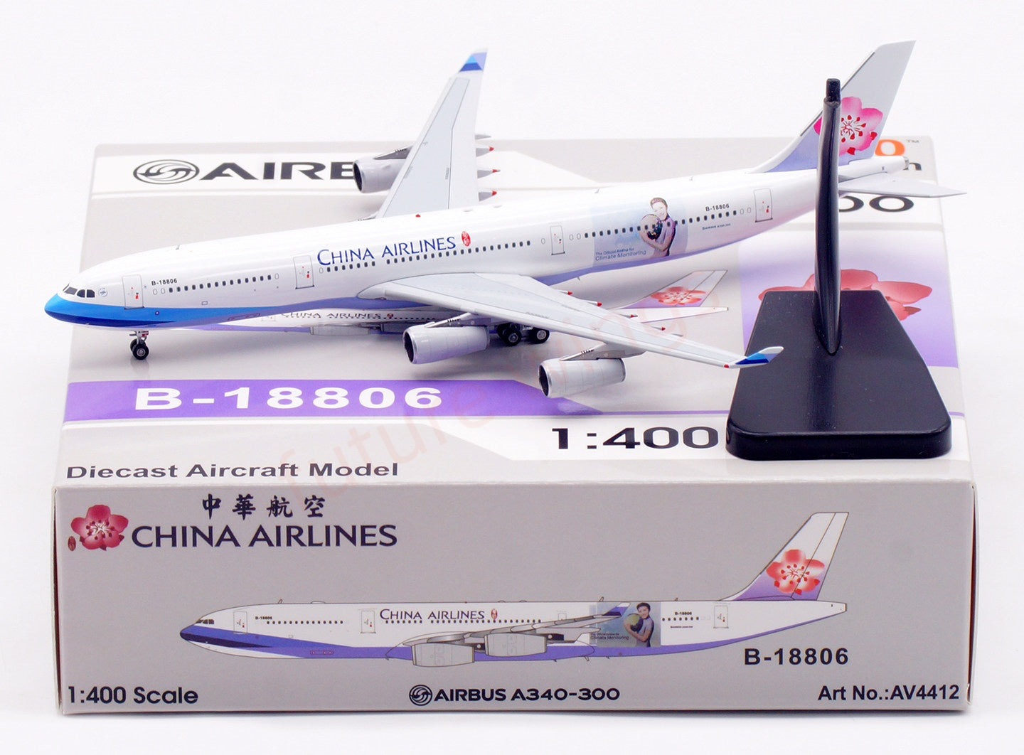 1:400 Aviation400 Air China A340-300 B-18806 Aircraft Model Free Tractor+Stand