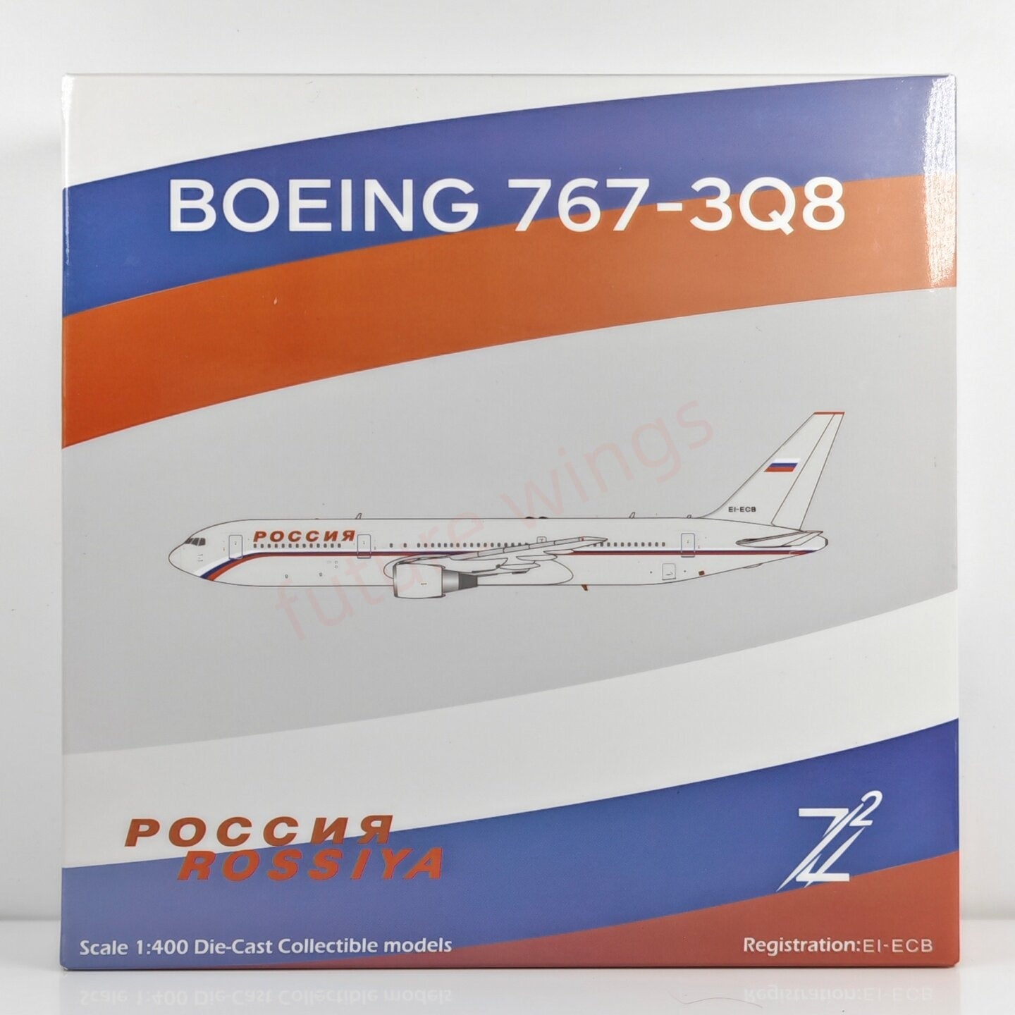 1:400 Z² Model  Rossiya B767-300 EI-ECB Aircraft Model+Free Tractor