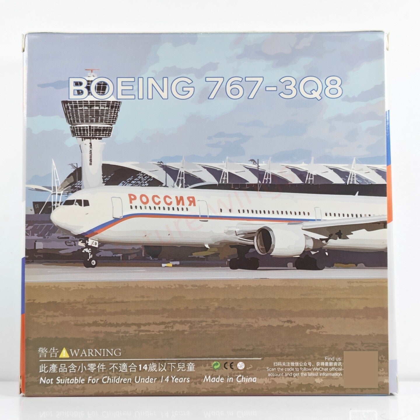 1:400 Z² Model  Rossiya B767-300 EI-ECB Aircraft Model+Free Tractor