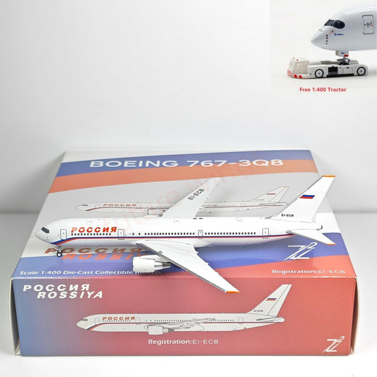 1:400 Z² Model  Rossiya B767-300 EI-ECB Aircraft Model+Free Tractor