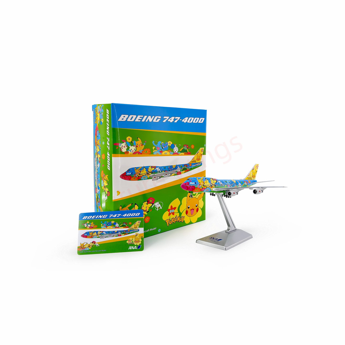 1:400 Geministar ANA B747-400 JA8956 "Pokemon" Aircraft Model+Free Tractor