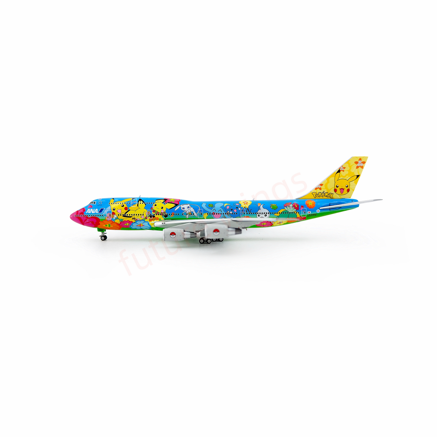 1:400 Geministar ANA B747-400 JA8956 "Pokemon" Aircraft Model+Free Tractor