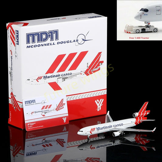 1:400 YY Wings Matin Air Cargo Douglas MD-11 PH-MCP Aircraft Model+Free Tractor