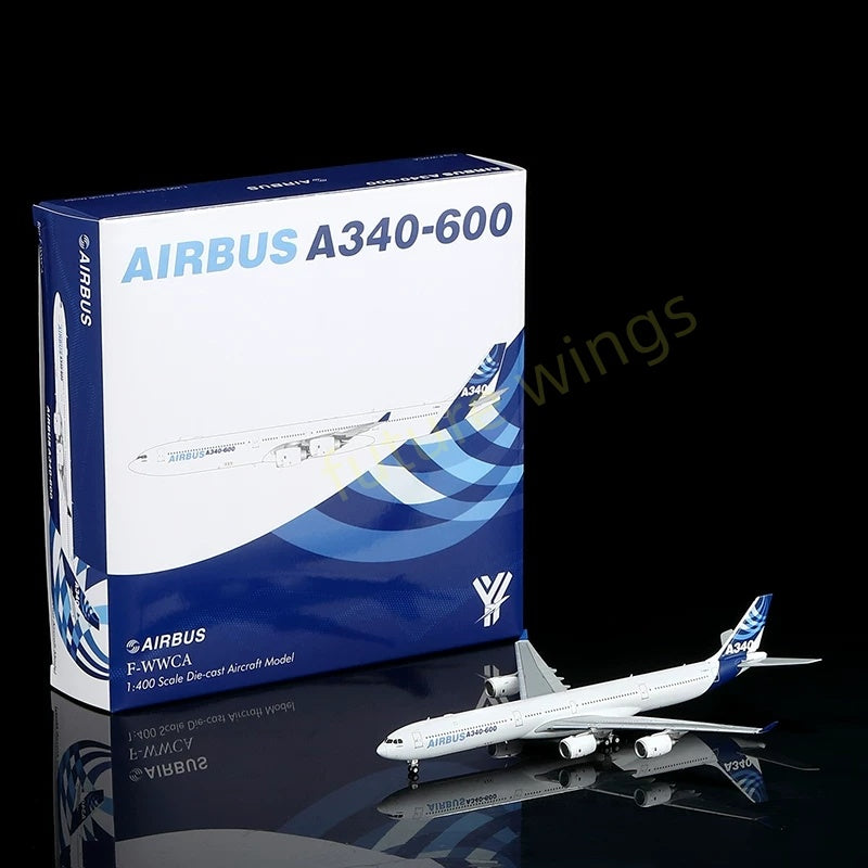1:400 YY Wings Airbus House Color A340-600 F-WWCA Aircraft Model+Free Tractor