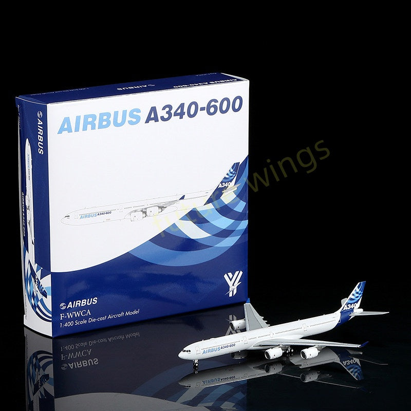 1:400 YY Wings Airbus House Color A340-600 F-WWCA Aircraft Model+Free Tractor