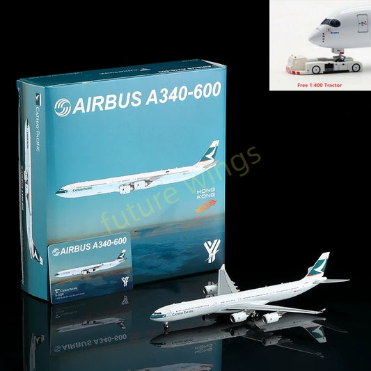 1:400 YY Wings  Cathay Pacific A340-600 B-HQB/B-HQC Aircraft Model+Free Tractor