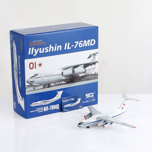 1:200 SQ Wings Russian Air Force Ilyushin IL-76MD Red 01 Diecast Aircraft Model