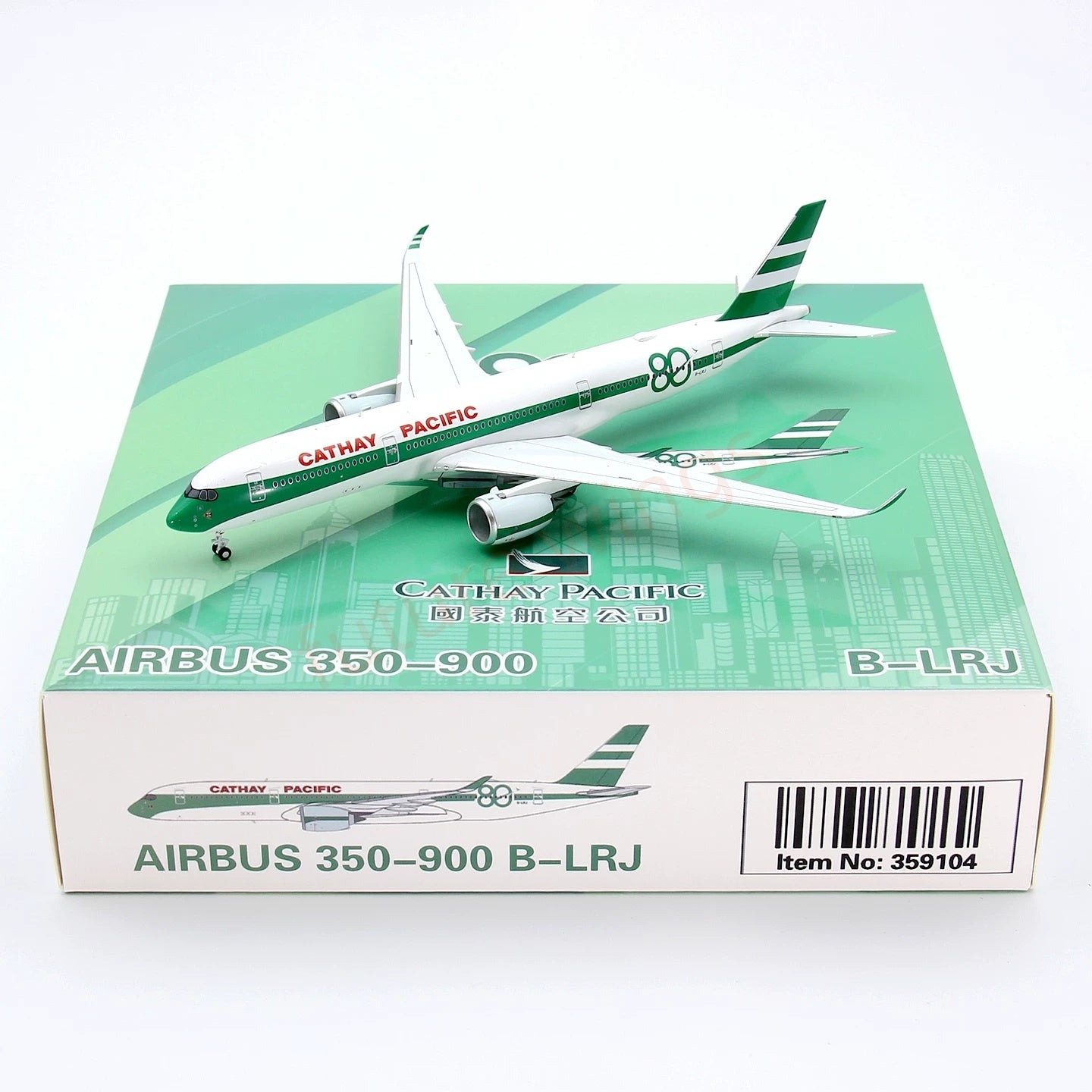 1:400 Geministar Cathay Pacific A350-900 B-LRJ "80Years" Aircraft Model+Free Tractor