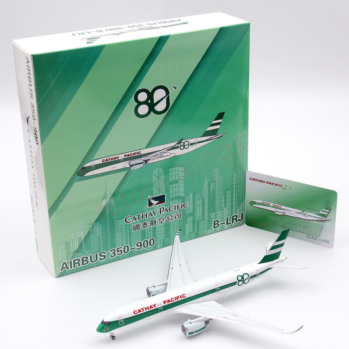 1:400 Geministar Cathay Pacific A350-900 B-LRJ "80Years" Aircraft Model+Free Tractor