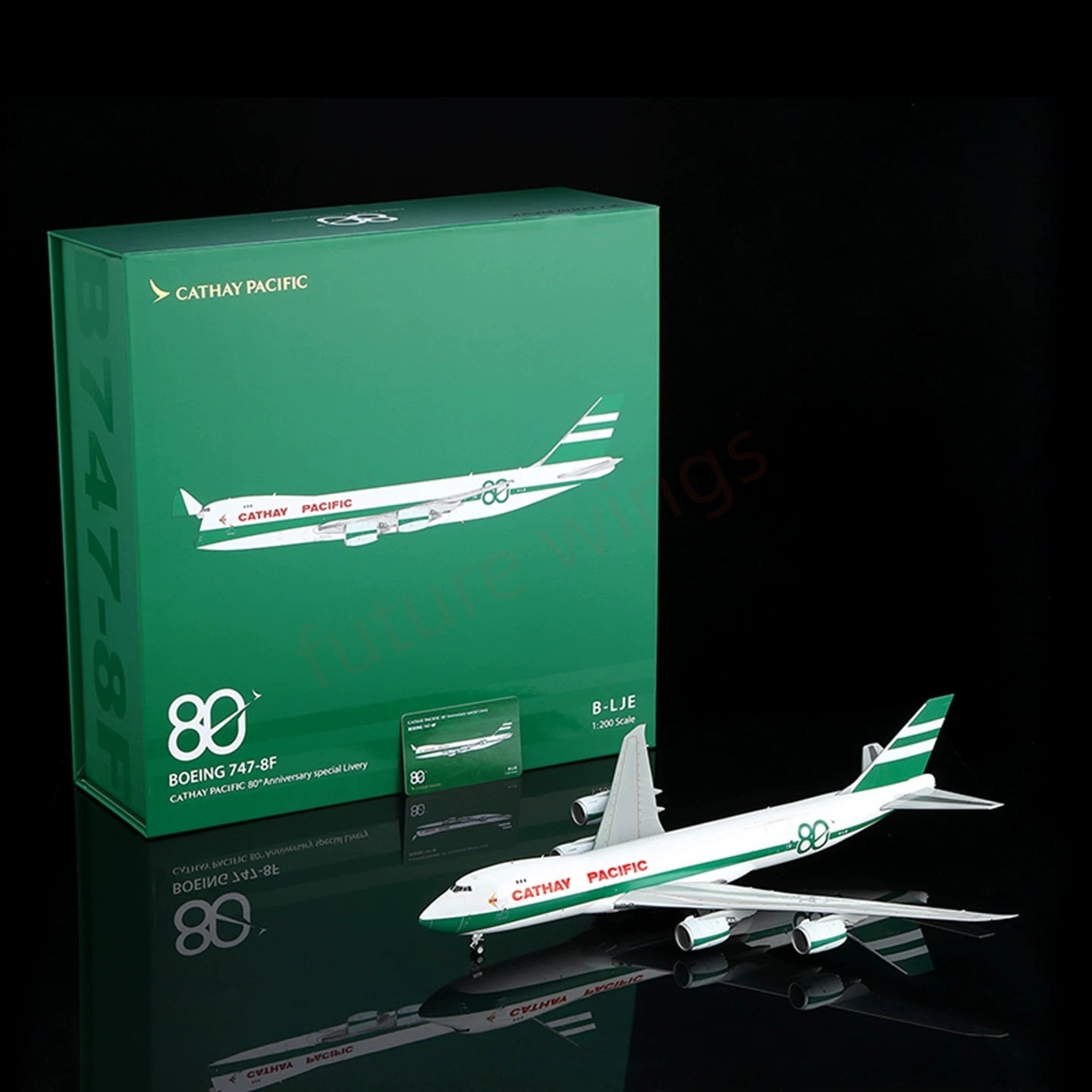 1:200 SQ Wings Cathay Pacific B747-8F B-LJE “80Years” Diecast Aircraft Model