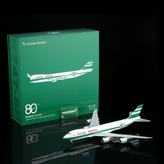 1:200 SQ Wings Cathay Pacific B747-8F B-LJE “80Years” Diecast Aircraft Model