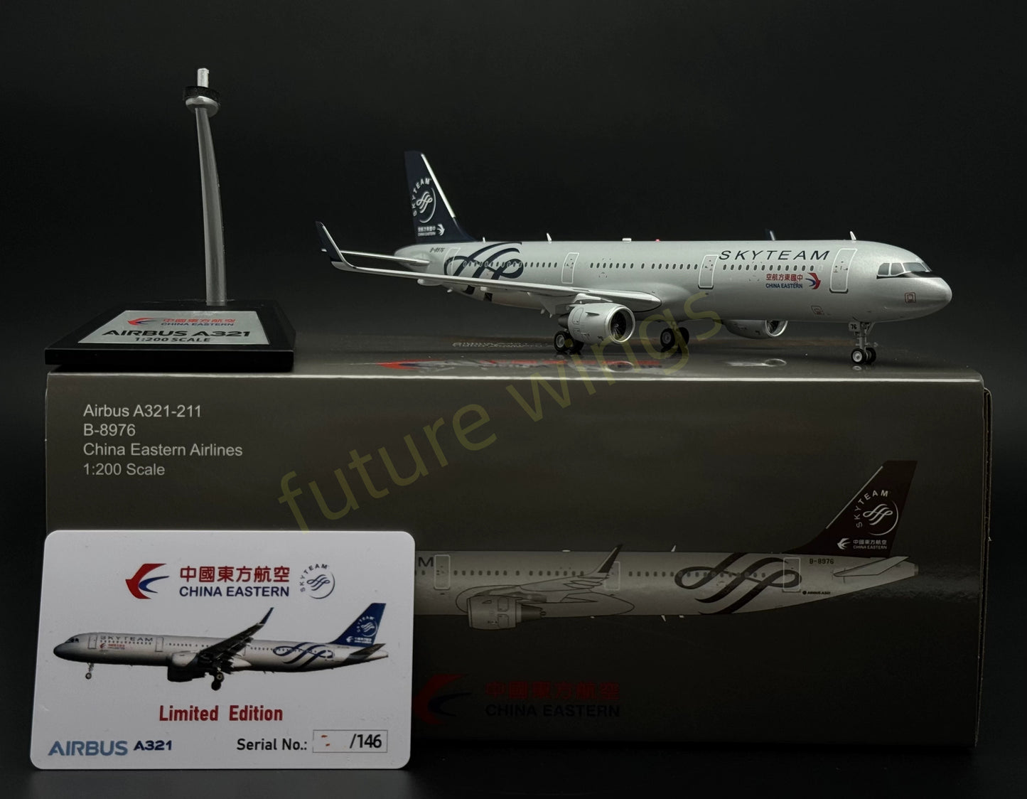1:200 KJ Models(InFlight200) China Eastern Airlines A321 B-8976 "SKYTEAM" Diecast Aircraft Model