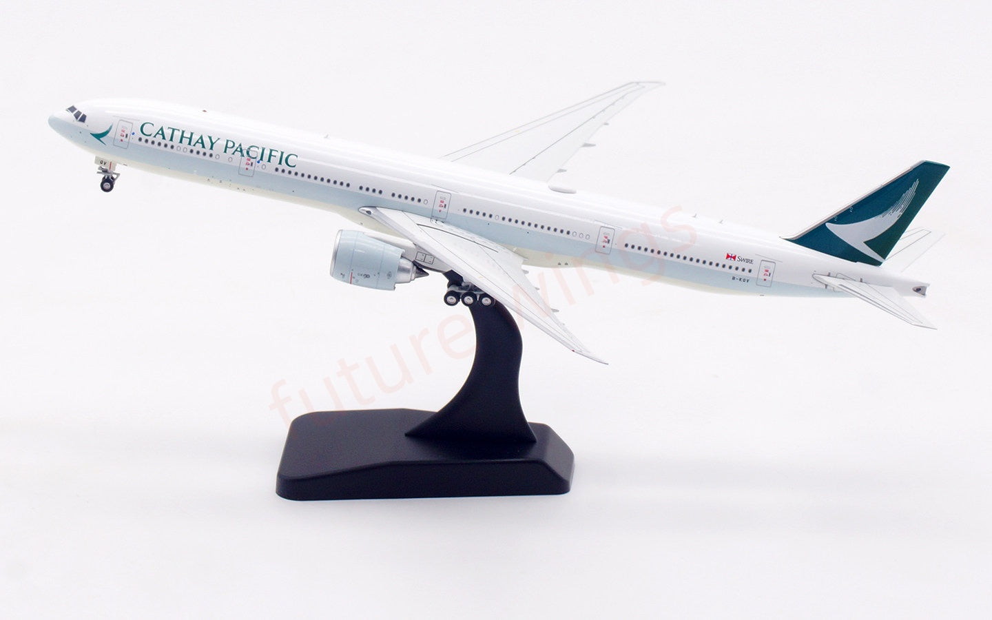 1:400 Aviation400 Cathay Pacific B777-300ER B-KQV Aircraft Model Free Tractor+Stand