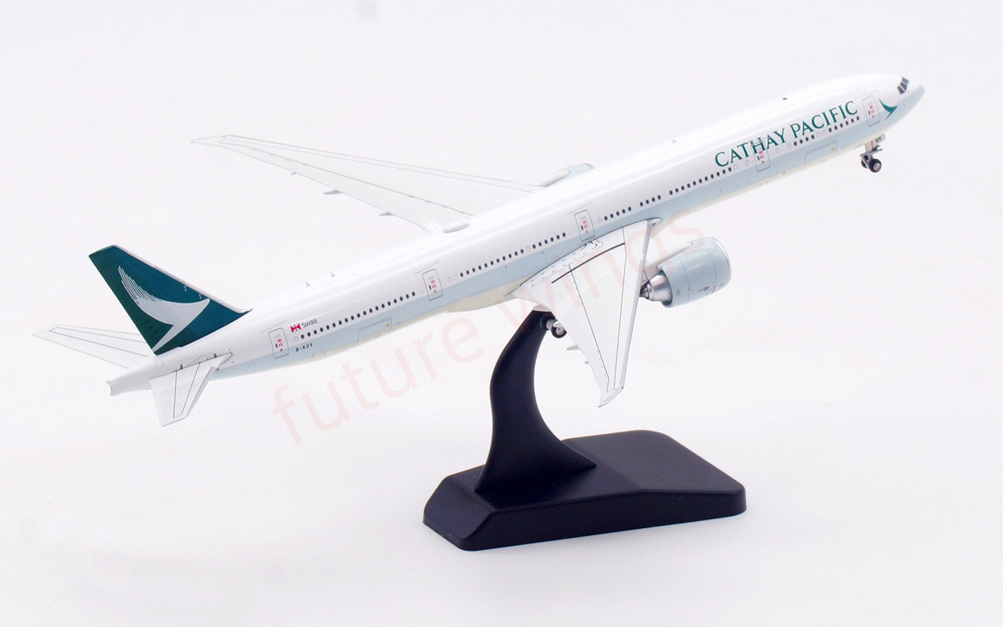 1:400 Aviation400 Cathay Pacific B777-300ER B-KQV Aircraft Model Free Tractor+Stand